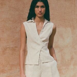 NWOT Faithfull The Brand Antibes Shirt in Sand